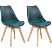 Happy Garden Set van 2 blauwe NORA Scandinavische stoelen met kussen