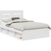 vidaXL Bedframe met hoofdeinde Wit 120 x 190 cm Massief grenenhout