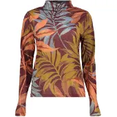 Geisha Top Lurex Print Bordeaux/orange/blue Maat: XL | Longsleeves Outlet | Dames | Oranje