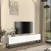 En.casa Tv-meubel Verpsboga lang frame 180x32x47 cm wit []