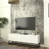 En.casa Tv-meubel Verpsboga lang frame 135x32x47 cm wit []