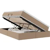 vidaXL Opslag bed met matras Cappuccino 140 x 200 cm Kunstleer