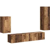 vidaXL Tv-meubelset 4 st Oudhout Bewerkt hout