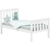 Homestyle4u Kinderbed - 70x140 cm - Juniorbed - Bedframe - Wit