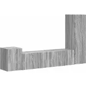 vidaXL Tv-meubelset 4 st Grijs Sonoma Bewerkt hout
