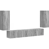vidaXL Tv-meubelset 4 st Grijs Sonoma Bewerkt hout