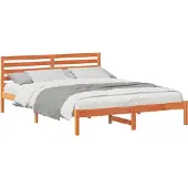 vidaXL Bedframe Wasbruin 160 x 220 cm Massief grenenhout