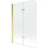 Mexen Felix badwand 2-delig 80 x 140 , transparant, goud - 890-080-002-50-00