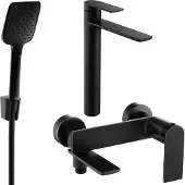 Mexen Zero R62 badkuip set, zwart - 71113R62-70