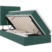 vidaXL Opslag bed met matras Donkergroen 100 x 200 cm Fluweel