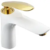 Mexen Lily wastafelmengkraan, wit/goud - 73600-25