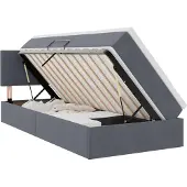 vidaXL Opbergbed met hoofdeinde Donkergrijs 90 x 190 cm Fluweel