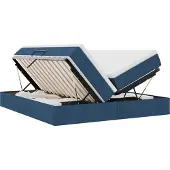 vidaXL Opbergbed met matras met matras Blauw 200 x 200 cm Polyester