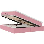 vidaXL Opbergbed met matras met opslag Roze 160 x 200 cm Fluweel