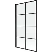 Mexen Alex badwand 1-vleugel 70 x 140 , zwart rooster fix - 893-070-000-70-77