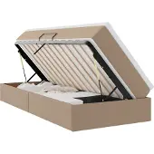 vidaXL Opslag bed met matras Cappuccino 90 x 200 cm Kunstleer