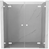 Mexen Lunar L Duo draaideur douche 170 , transparant, wit - 834DL-170-000-20-00