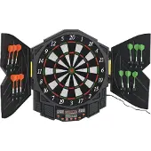 HOMCOM HOMdotCOM Elektronisch dartbord dartbord met deur incl. 4 LED 216 spellen 12 pijlen