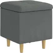 vidaXL Ottoman met opslag Donkergrijs 40 x 40 x 45 cm Stof