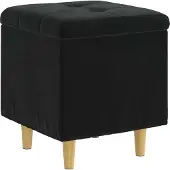 vidaXL Ottoman met opbergruimte, zwart, 40 x 40 x 45 cm, fluweel