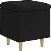 vidaXL Opslagottoman met kussen Zwart 40 x 40 x 45 cm Stof