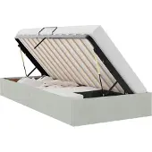 vidaXL Ottoman Bedframe met opslag Lichtgrijs 90 x 200 cm Fluweel