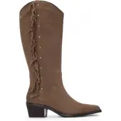 Carmela Dames Leren laarzen 162664 taupe (37), Bruin, 3 tot 5 cm, Suède, Ritssluiting, Casual 16266402-TAUPE