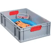 Allit transport stapelbak gesloten handgreep rood 600 x 400 x 120...