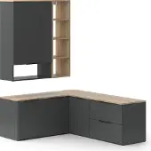Vicco Wido Wandmeubel – 5 delen Antraciet
