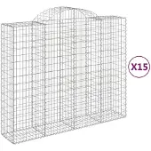 vidaXL Schanskorven 15 st gewelfd 200x50x160/180 cm ijzer