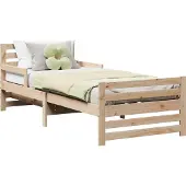 vidaXL Bedframe met hoofdeinde Bruin 80 x 200 cm Bewerkt hout