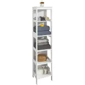 SoBuy BZR14-W Badkamerplank met 5 Planken Wit