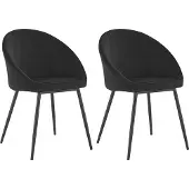 Happy Garden Set van 2 vintage DIANE zwart fluwelen stoelen