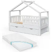 VitaliSpa Design Huisbed – 70x140 cm met lade en matras Wit
