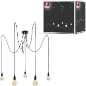 Paulmann Hanglampe , Neordic Ketil, dimbare, Zwart, Woonkamer, Kunststof, Scandinavisch