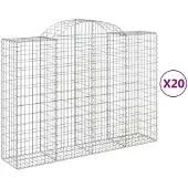 vidaXL Schanskorven 20 st gewelfd 200x50x140/160 cm ijzer