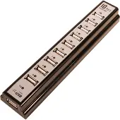 Logilink UA0096, USB 2.0 hub met voeding, 10 poorten, zwart