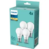 Philips Led Lamp E27 60w 2700k 4 Units Gloeilamp