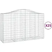vidaXL Schanskorven 25 st gewelfd 200x50x120/140 cm ijzer