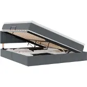 vidaXL Opbergbed met hoofdeinde Donkergrijs 180 x 200 cm Fluweel