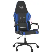 vidaXL Gamestoel kunstleer zwart en blauw