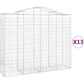 vidaXL Schanskorven 13 st gewelfd 200x50x160/180 cm ijzer