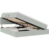 vidaXL Opbergbed met hoofdeinde Lichtgrijs 160 x 200 cm Fluweel