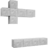 vidaXL 7-delige Tv-meubelset bewerkt hout betongrijs