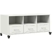 vidaXL Tv-meubel 100,5x39x43,5 cm staal wit