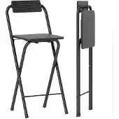 HOMCOM barkruk - Staal - 37x45x87cm - Zwart