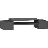 vidaXL Monitorstandaard 70x27,5x15 cm massief grenenhout grijs
