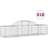 vidaXL Schanskorven 18 st gewelfd 200x50x40/60 cm gegalvaniseerd ijzer