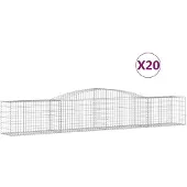 vidaXL Gabionen met boogvorm, 20 stuks, 400x50x60/80 cm, verzinkt staal