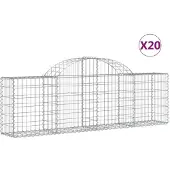 vidaXL Schanskorven 20 st gewelfd 200x30x60/80 cm ijzer